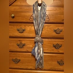 Blue and Brown Patterned Scarf